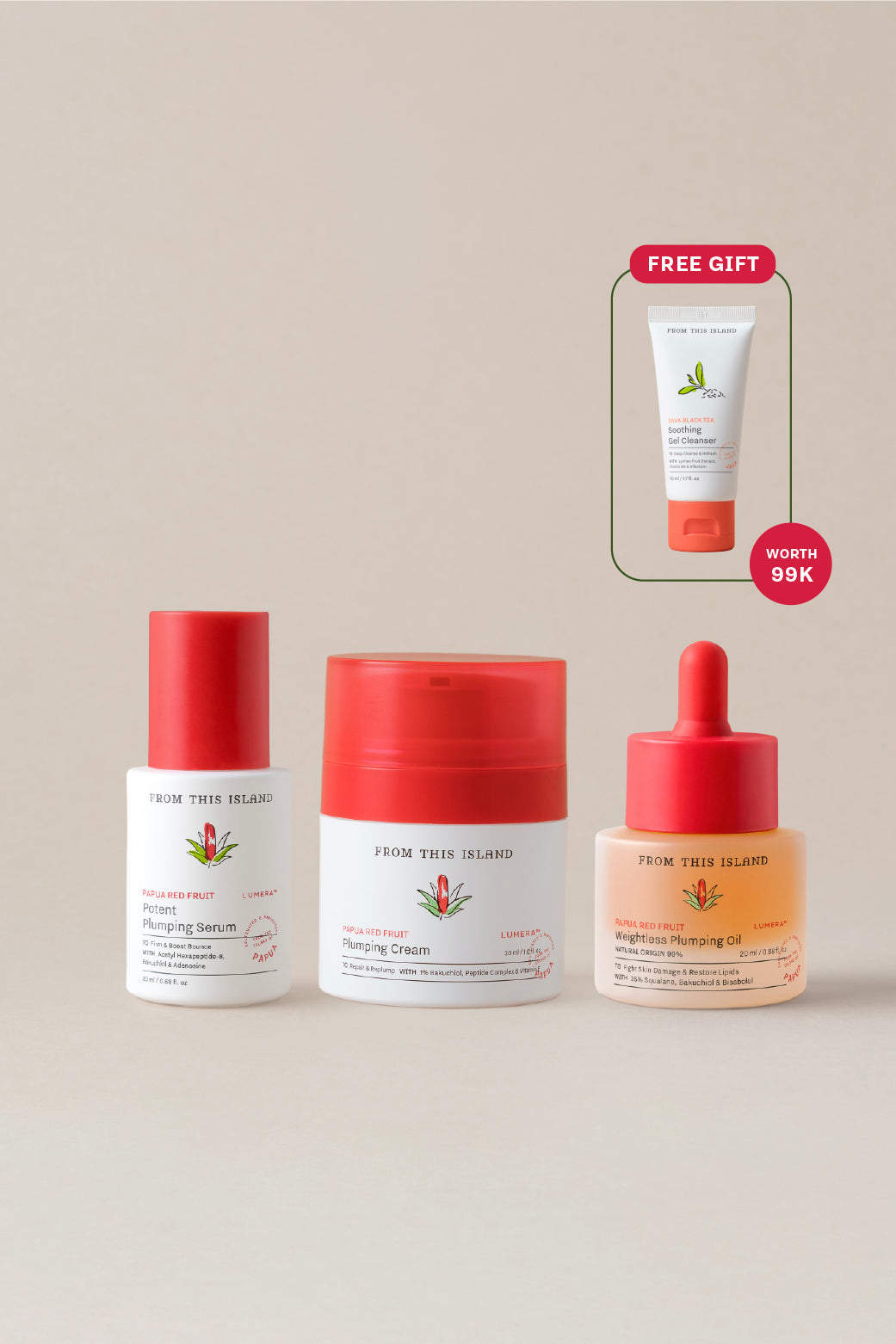 [FREE FACIAL WASH] From This Island Papua Red Fruit Advanced Plumping Set