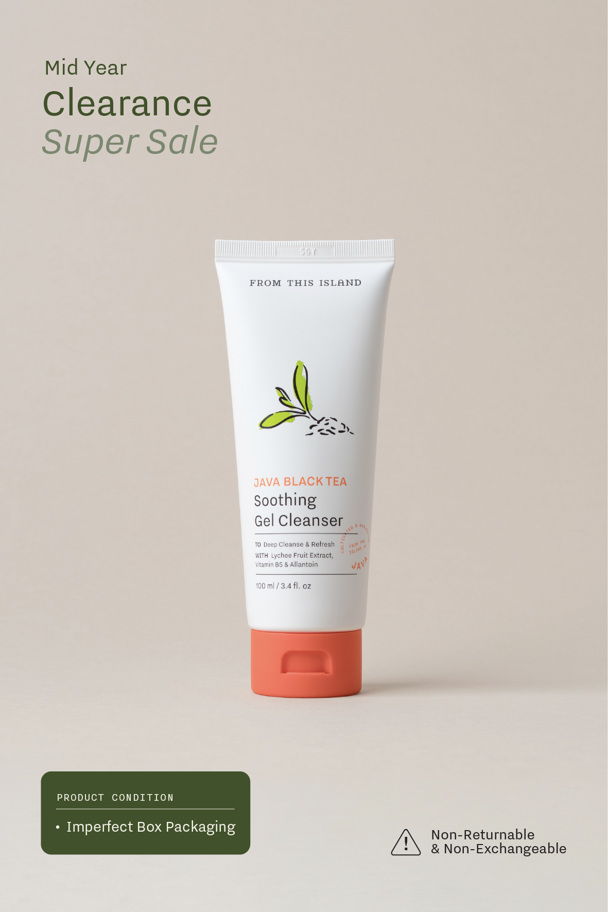 (Imperfect Box Packaging) From This Island Java Black Tea Soothing Gel Cleanser