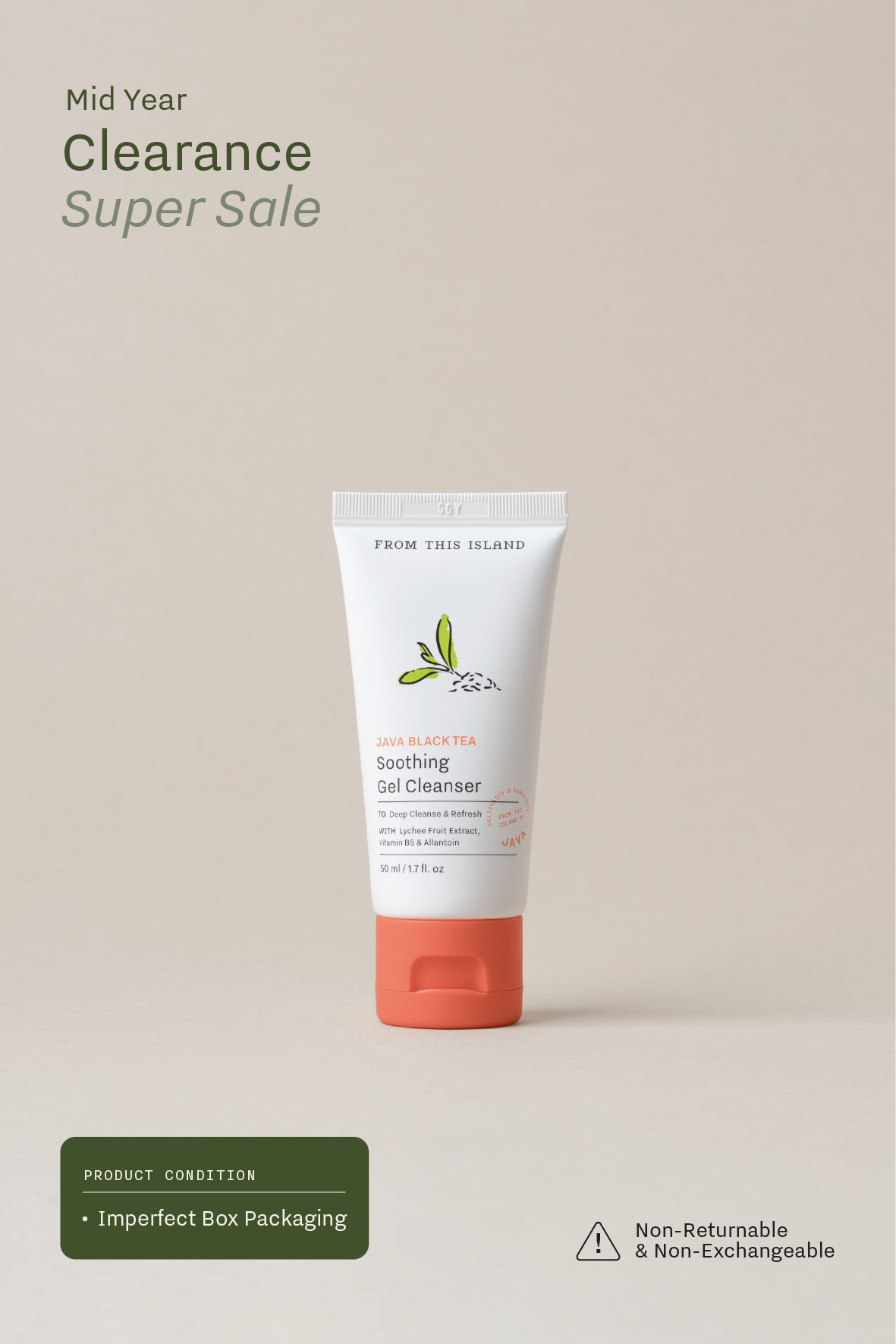 (Imperfect Box Packaging) From This Island Java Black Tea Soothing Gel Cleanser