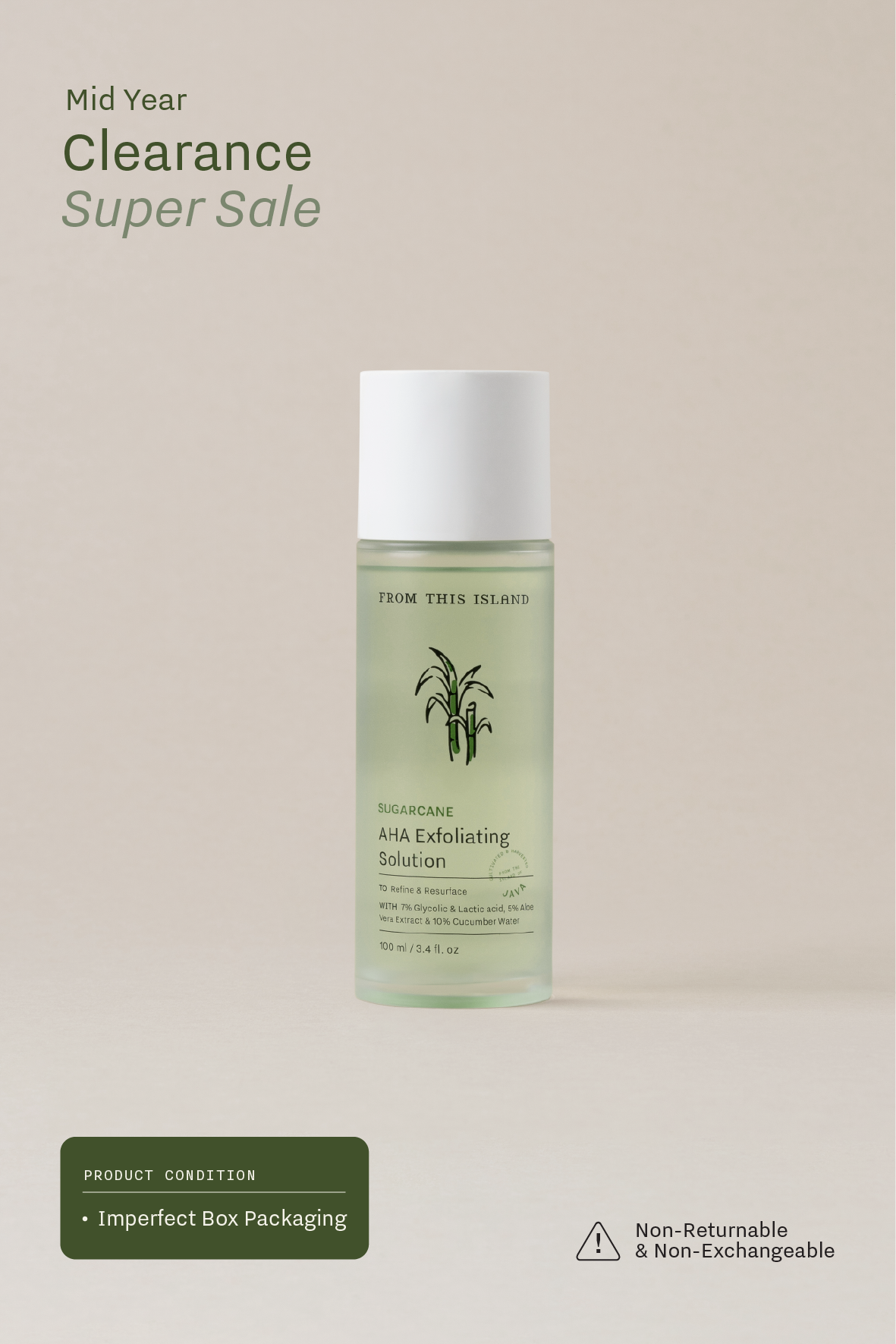 (Imperfect Box Packaging) From This Island Sugarcane AHA Exfoliating Solution