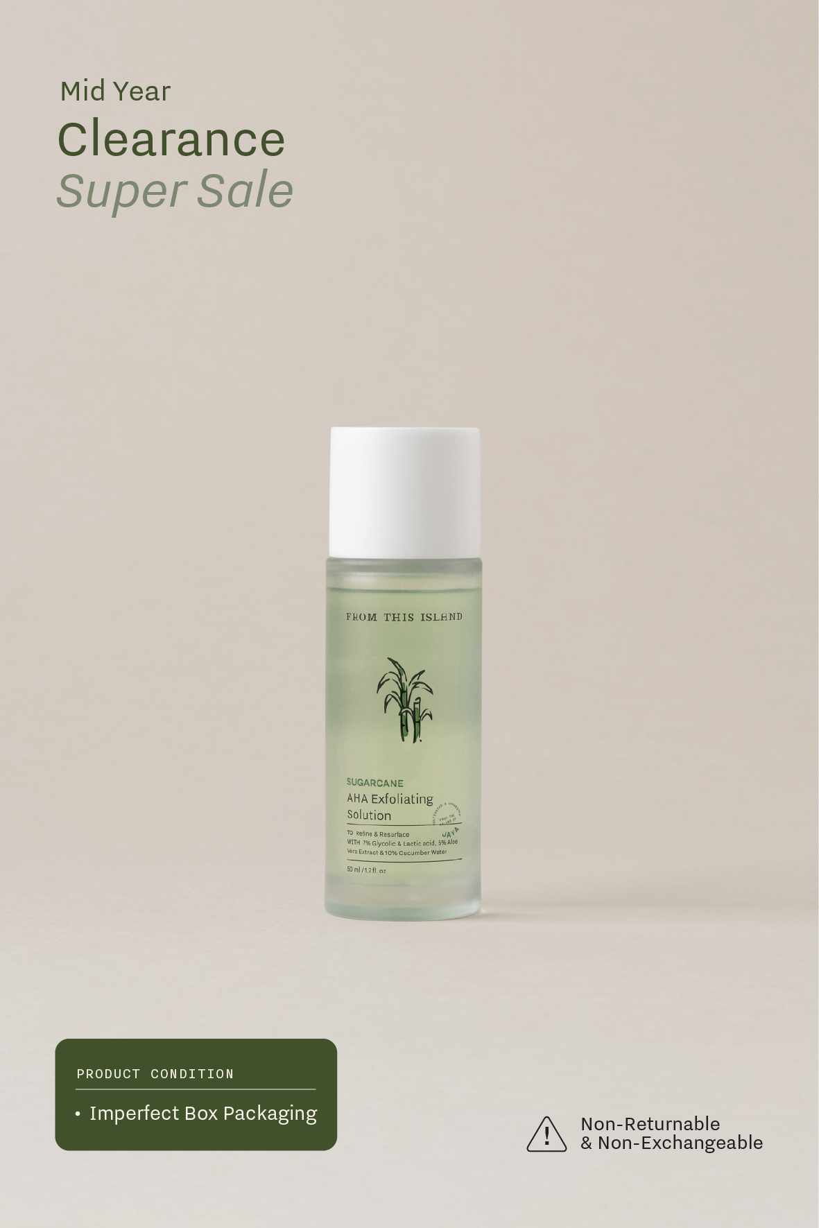 (Imperfect Box Packaging) From This Island Sugarcane AHA Exfoliating Solution